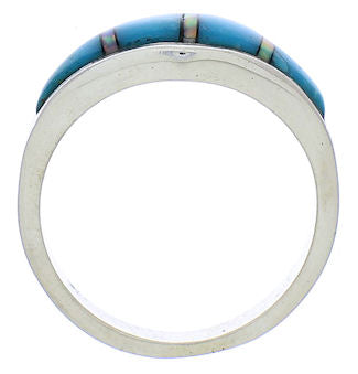 Sterling Silver Turquoise Opal Southwest Ring Size 5-3/4 EX51041